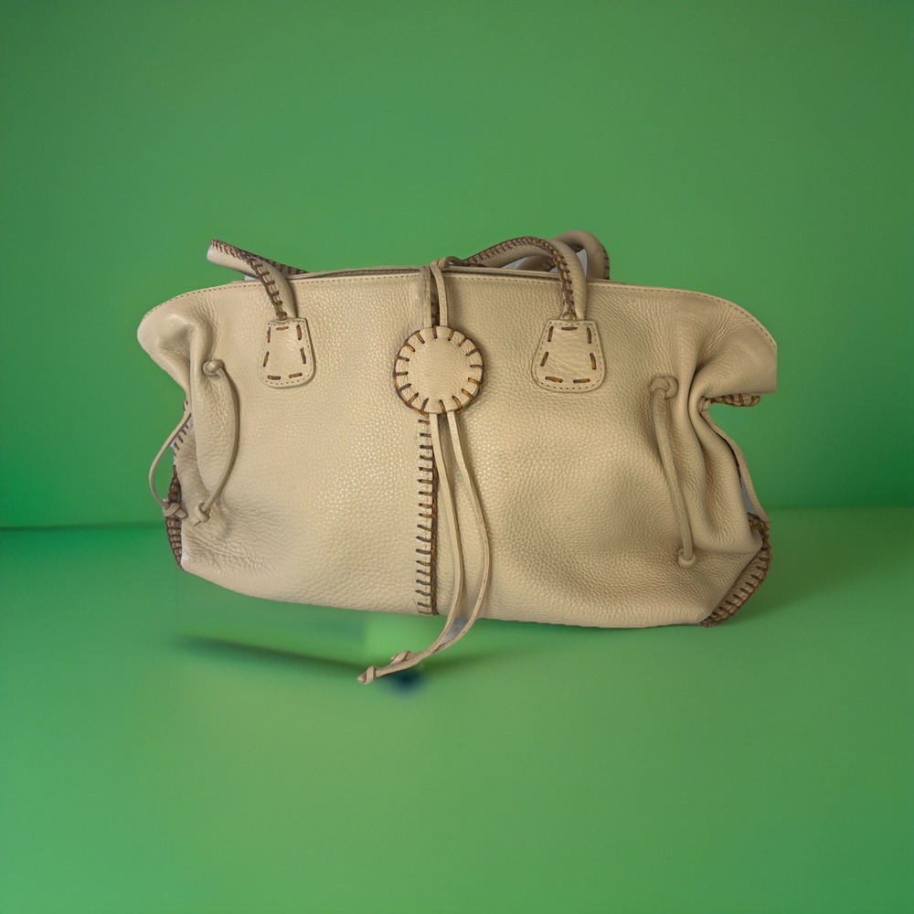 Vintage Carlos Falchi Fatto A Mano Supple Leather Lined Handbag